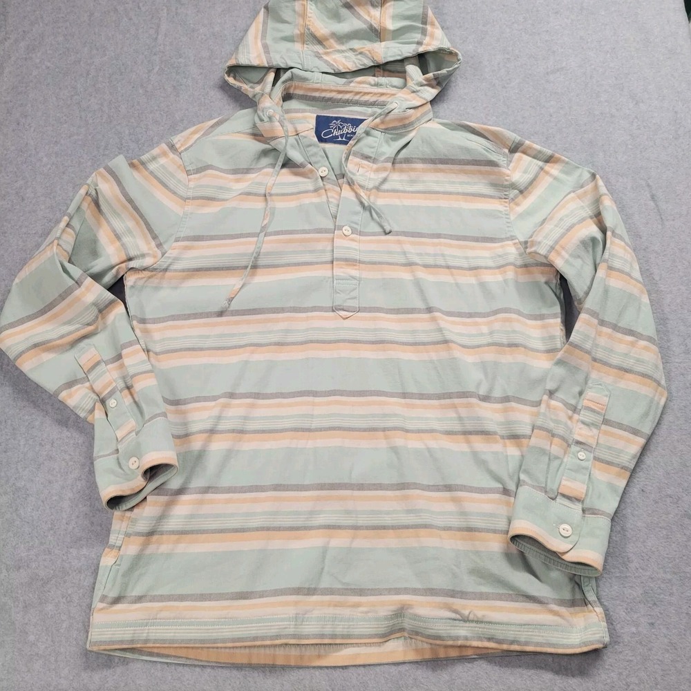 Chubbies Hoodie Striped Long‎ Sleeve Surf Beach Mens Small Cotton Sweatshirt